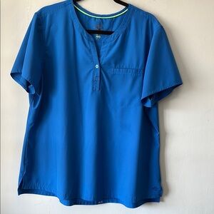 Meraki sport tuck-in scrub top royal blue